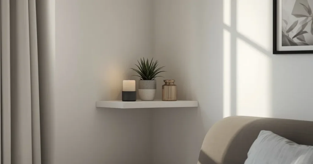 Small Space Corner Shelf Display