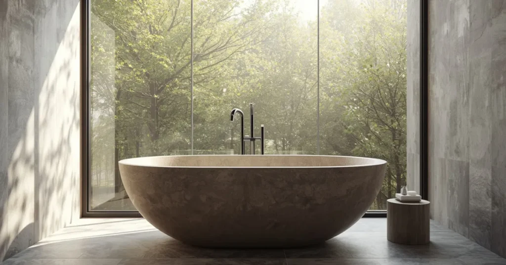 Splurge on a Freestanding Stone Tub