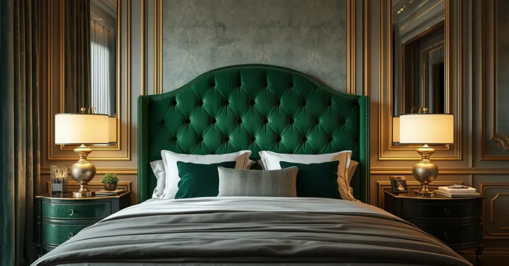 Splurge-Worthy Green Velvet Headboard