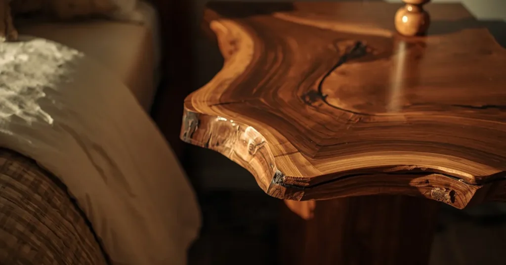 Splurge-Worthy Live Edge Wood Nightstand