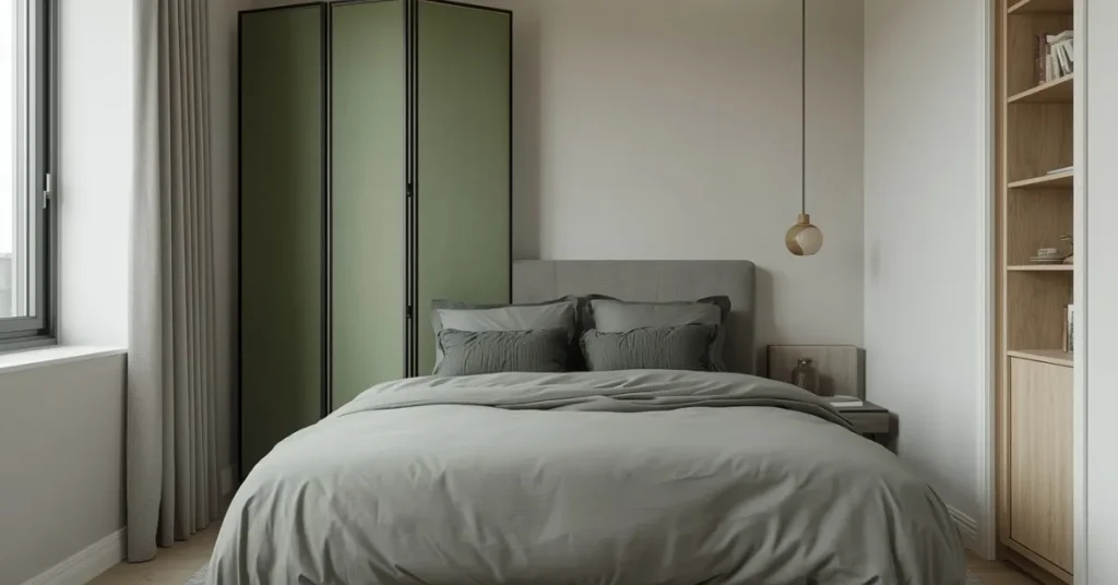 Studio Apartment Sage Green Corner