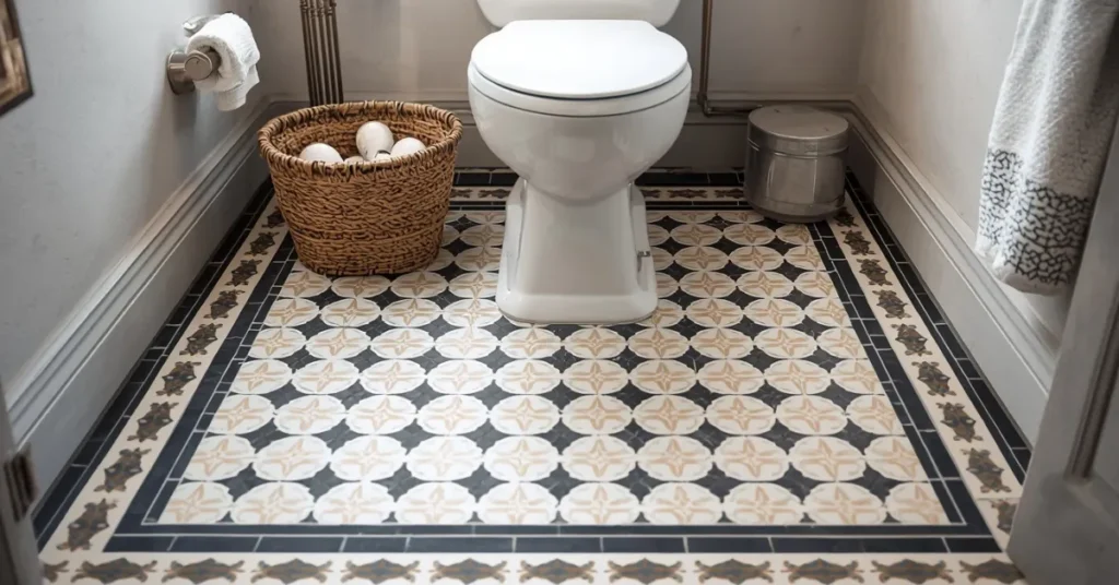 Studio Bathroom Tile with a Bold Border