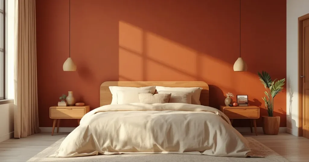 Terracotta Walls for Warm Bedroom Aesthetic Vibes