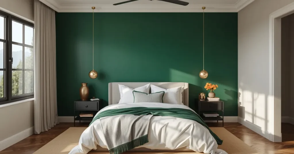 Try a Deep Emerald or Jewel Tone Accent Wall