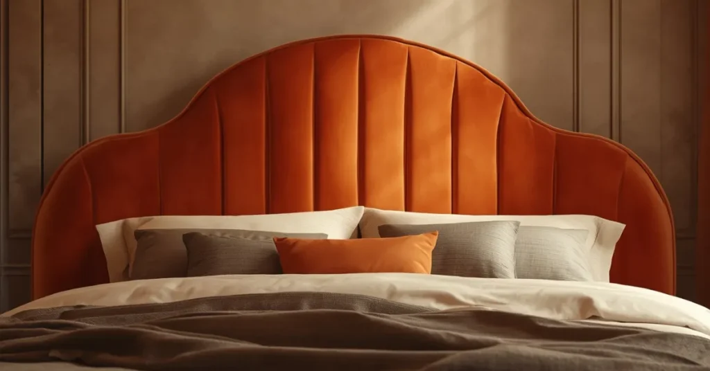 Velvet Headboard in a Warm Shade