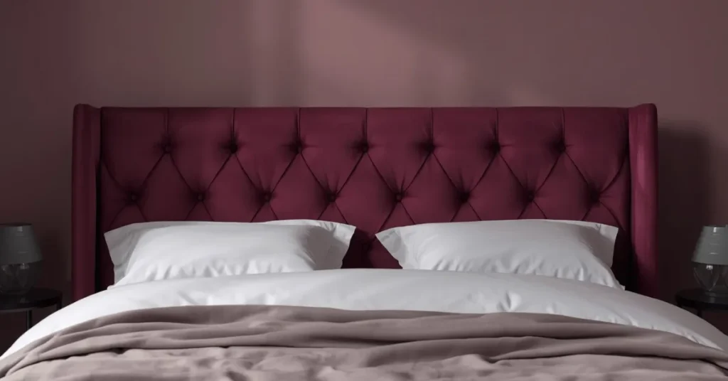 Velvet Headboard in Deep Plum
