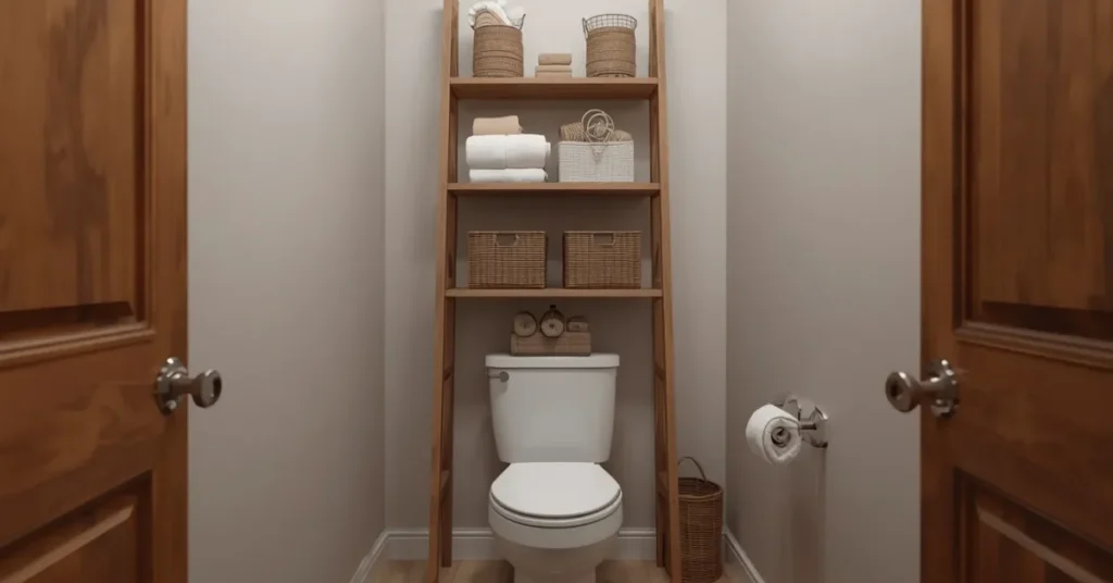 Vertical Storage Above the Toilet