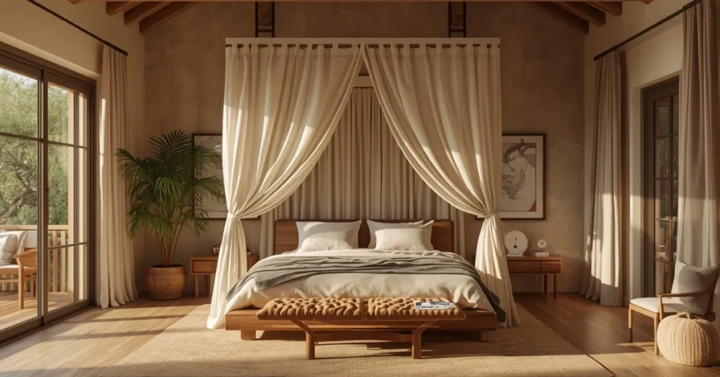 Warm Bedroom Aesthetic for Open-Plan Spaces