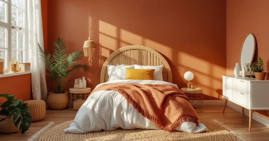 Warm Terracotta and Rattan