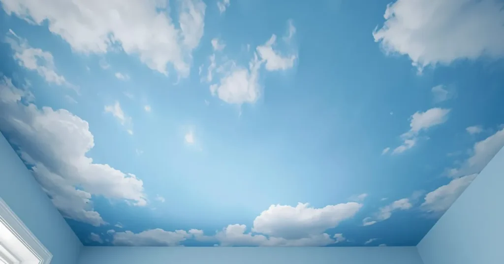 Whimsical Cloud and Sky Ceiling
