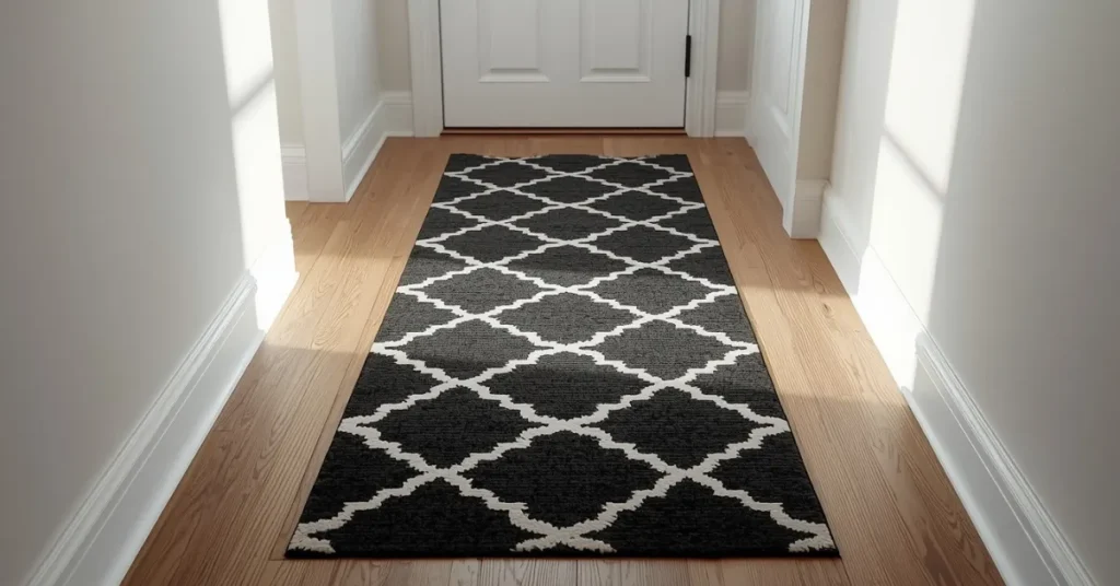 A Black and White Runner Rug