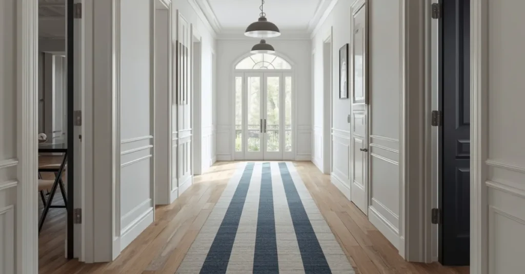 A Bold Runner Rug to Guide the Eye