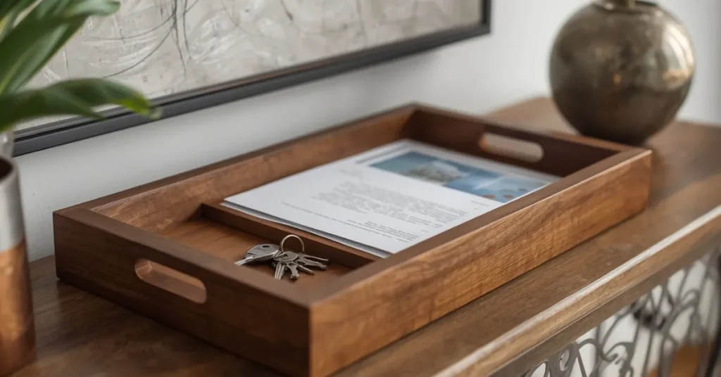 A Drop Zone Tray for Keys and Mail