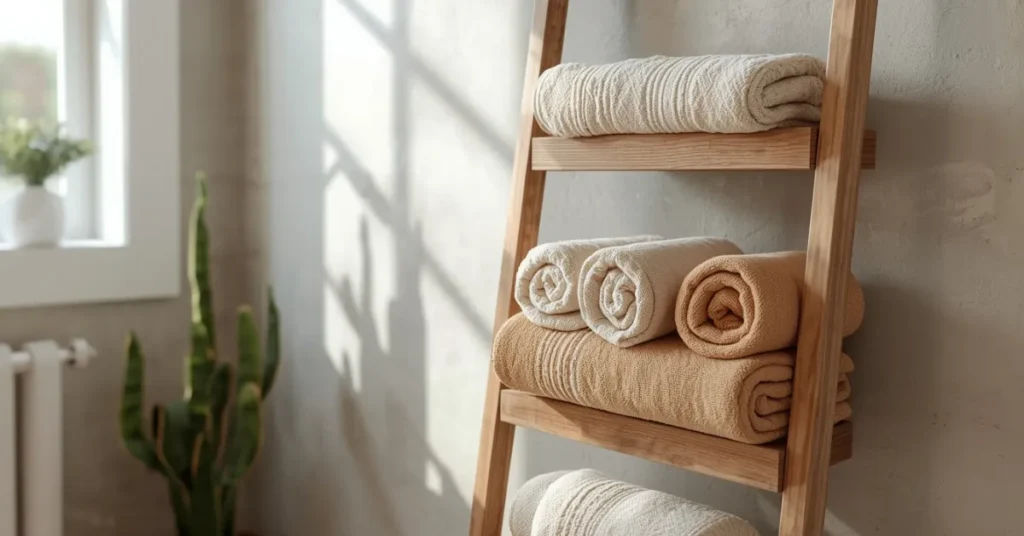A Ladder Shelf for Towels