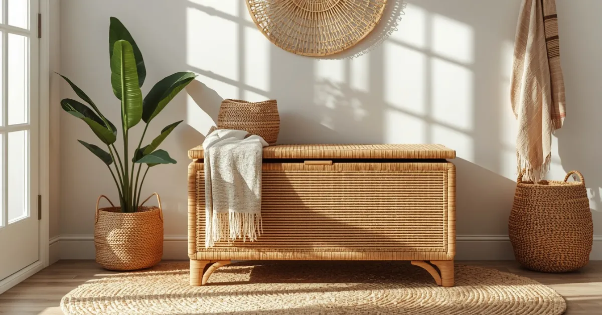 A Rattan Storage Trunk