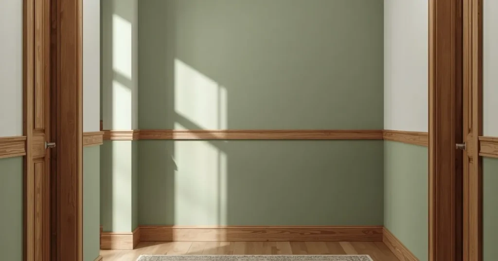 A Sage Green Half Wall