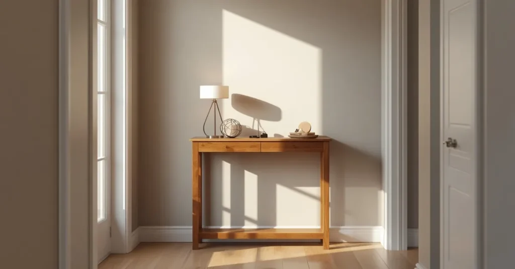 A Slim Console Table Against the Wall