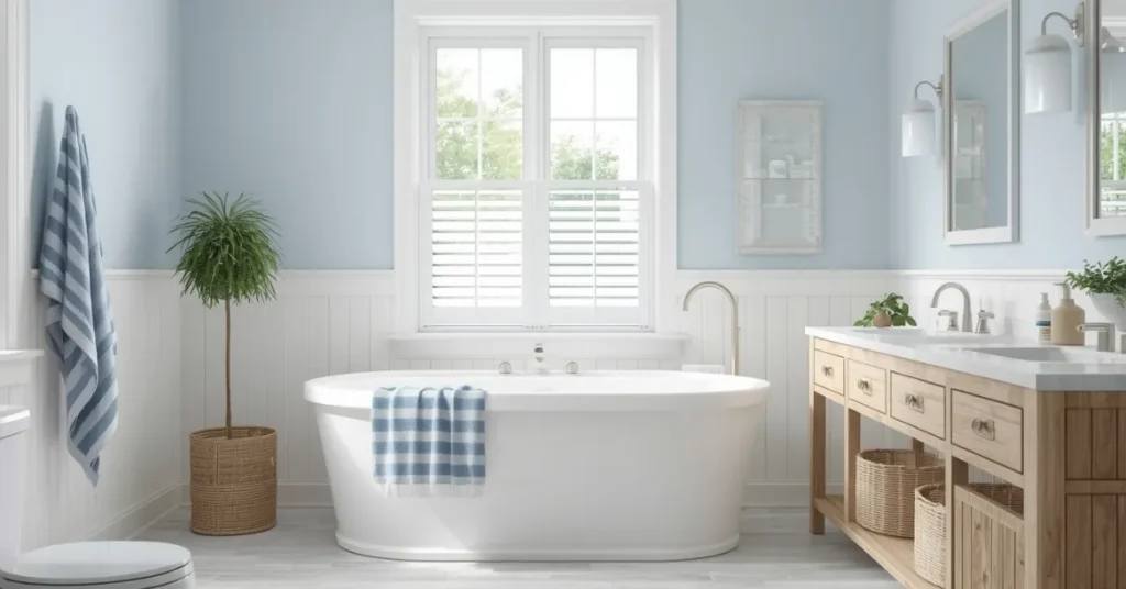 Airy Coastal White and Blue