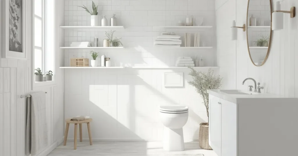 Airy White Bathroom Storage Solutions
