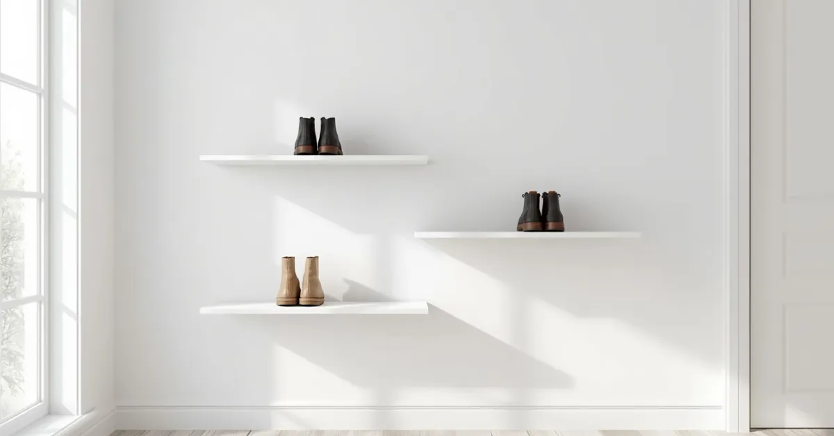 Airy White Floating Shelves