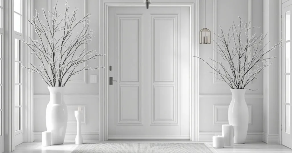 All-White Winter Wonderland Entryway