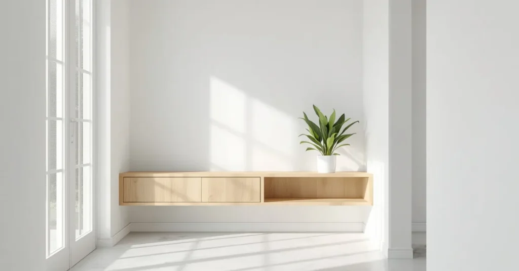 An Airy White and Light Wood Combo