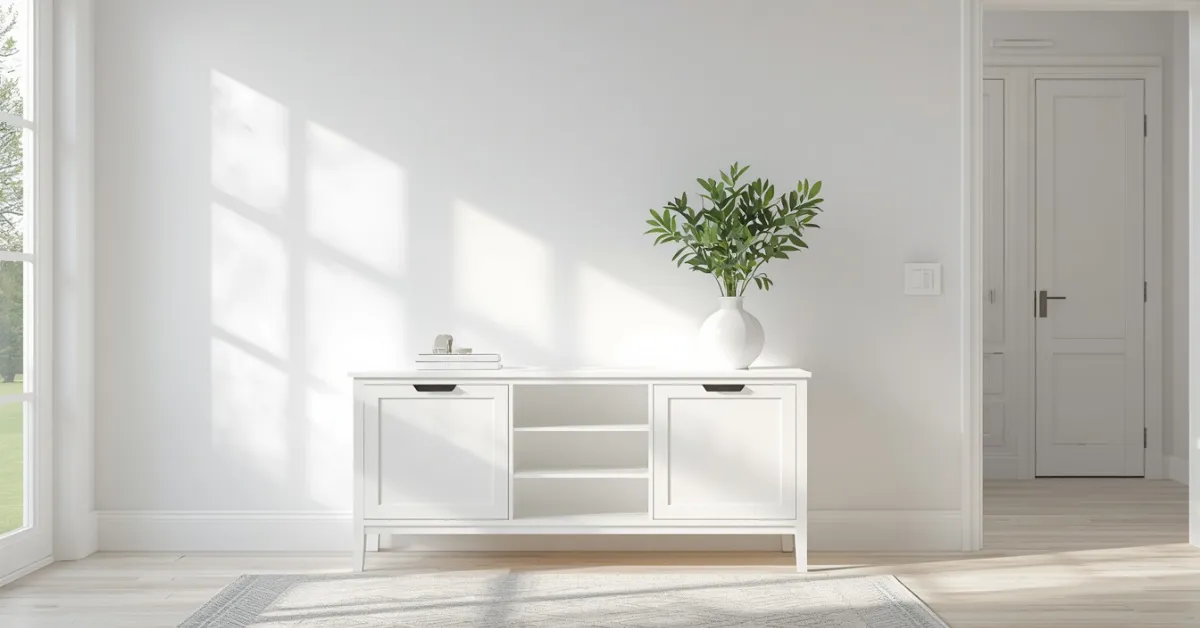 An Airy White Storage Console