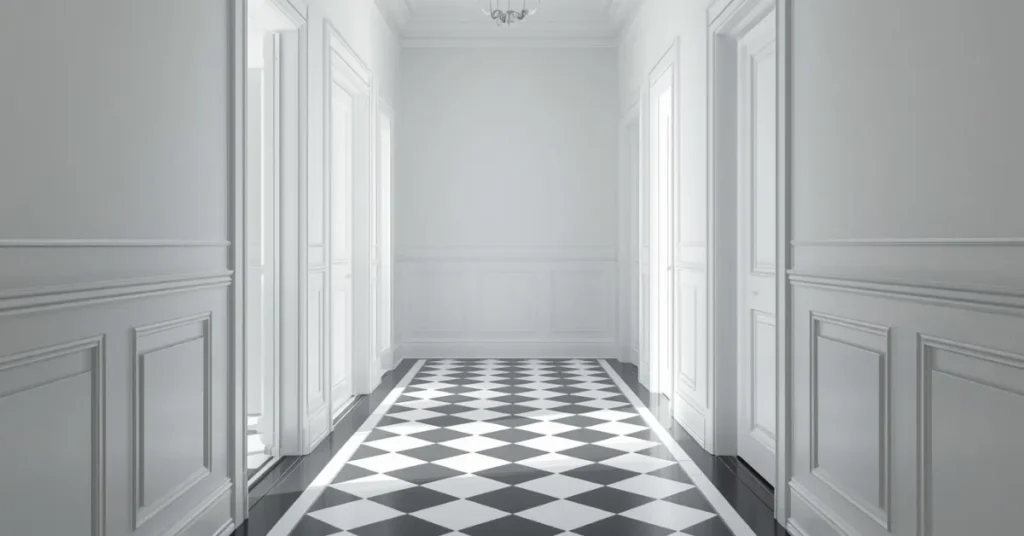 Black and White Checkerboard Floor