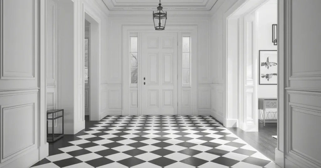 Black and White Checkered Floor