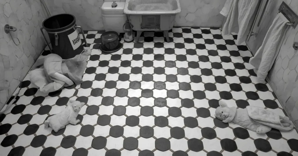 Black and White Hexagon Floor