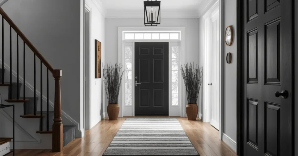 Black and White Split Level Entryway