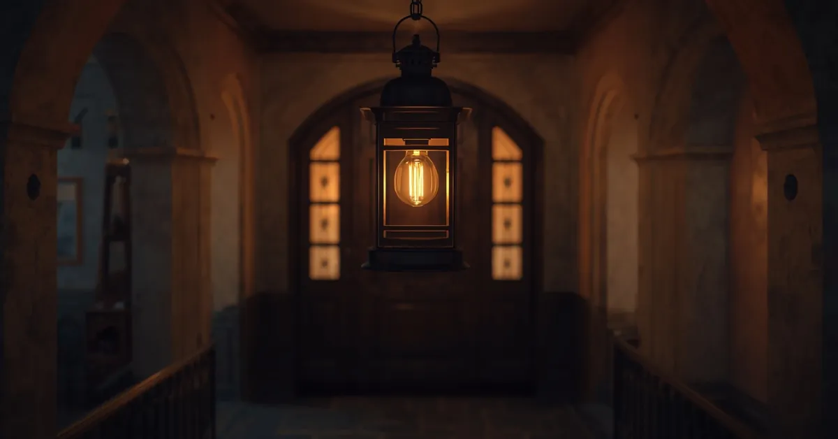 Black Iron Lantern Fixture
