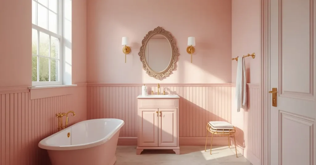 Blush Pink and Gold Bathroom Color Scheme