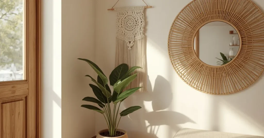 Boho Entryway with Macrame and Plants