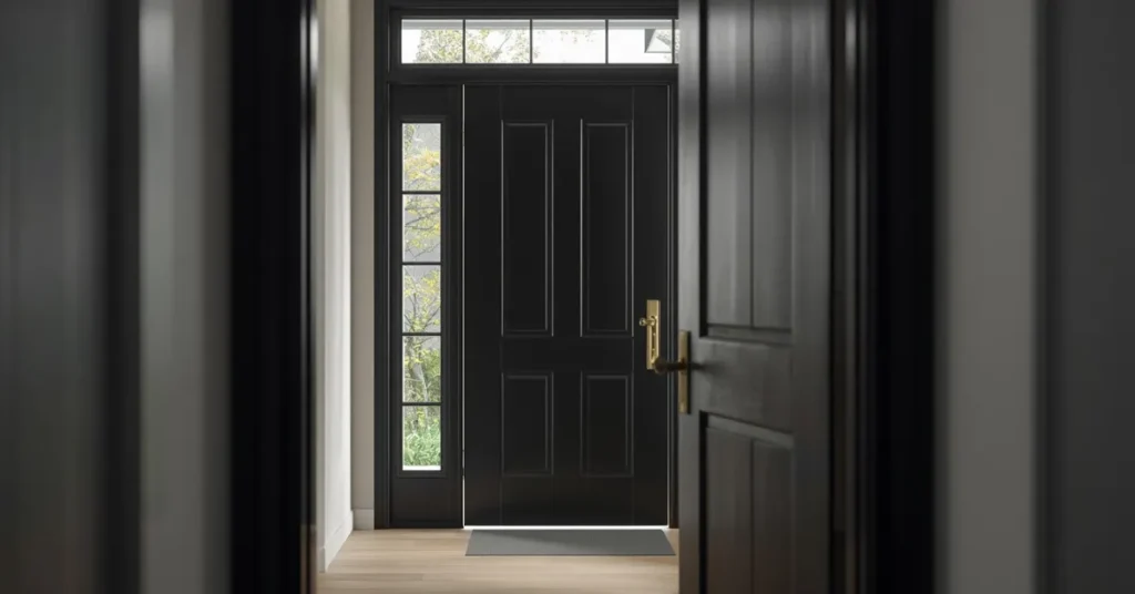 Bold Black Front Door (Viewed from Inside)