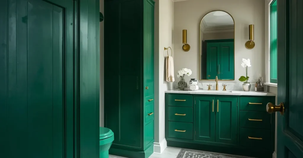Bold Emerald Green Bathroom