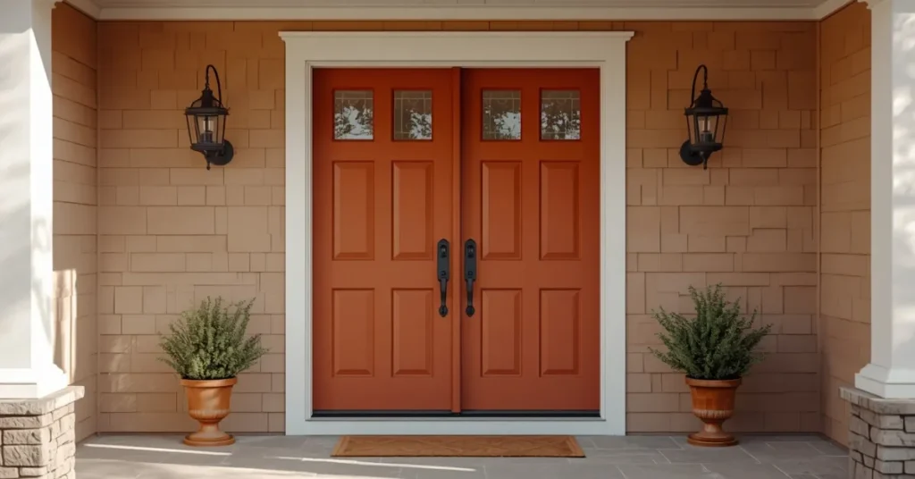 Budget-Friendly Double Doors Painted in Bold Color