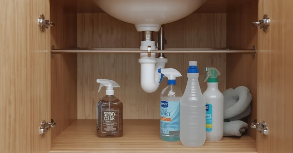 Budget-Friendly Tension Rod Under the Sink
