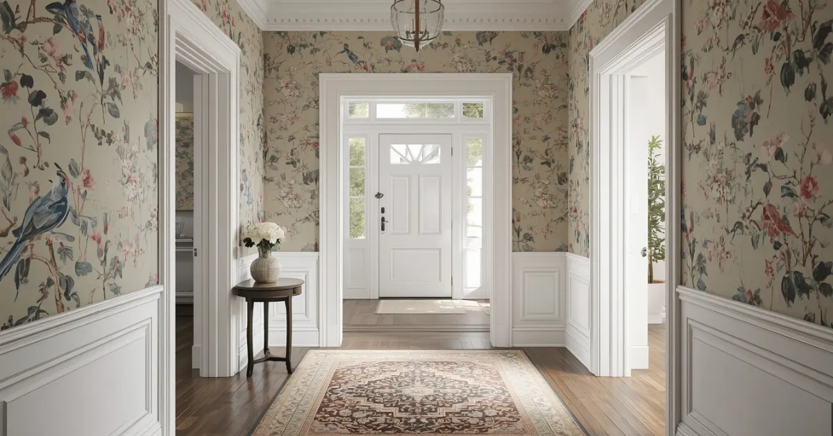 Chinoiserie-Style Bird and Floral Print