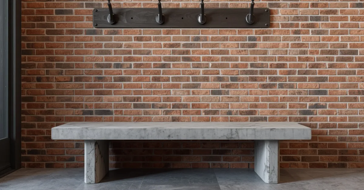 Concrete-Style Bench for an Industrial Mood
