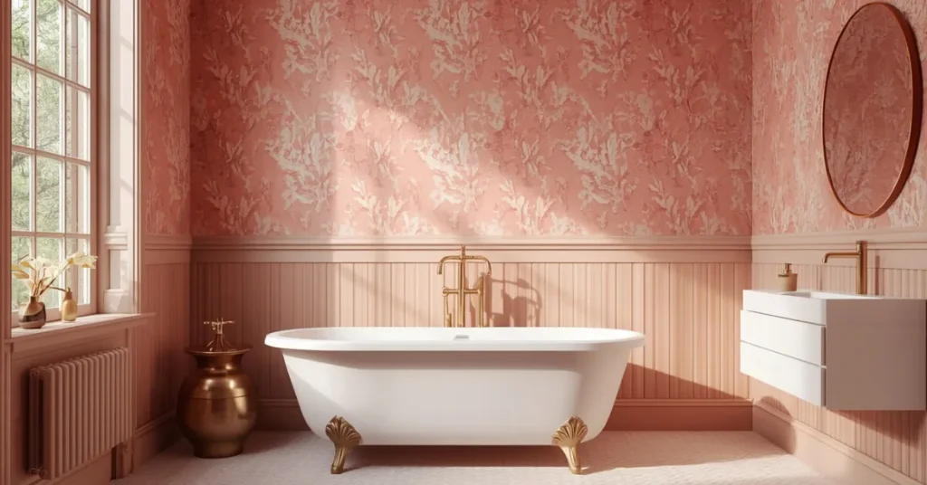 Coral and Pink Wallpaper for a Romantic Touch