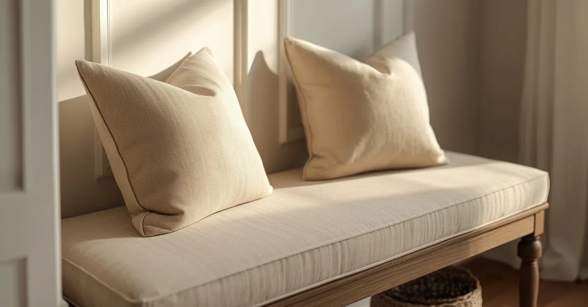 Cozy Cushioned Bench With Pillows