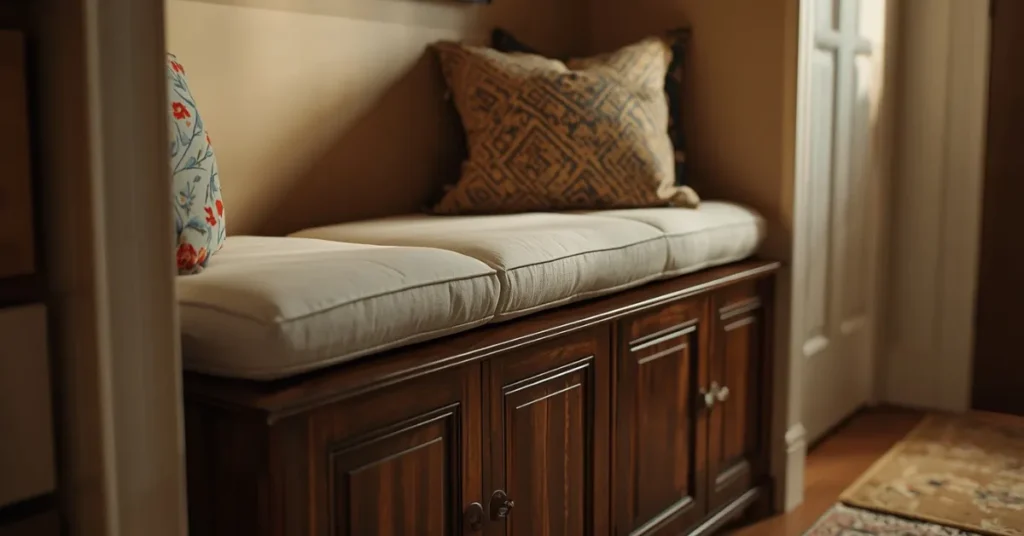 Cozy Shoe Cabinet with Cushioned Seat
