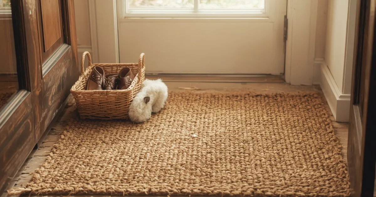 Cozy Woven Shoe Mat with Basket Combo
