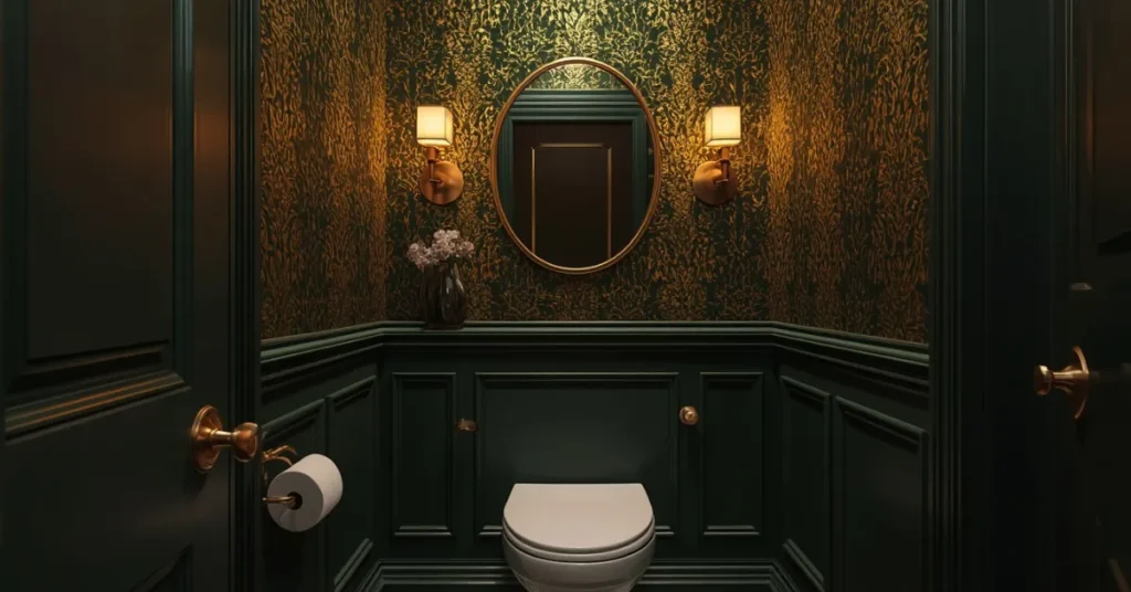 Dark Green and Gold Wallpaper for a Luxe Look
