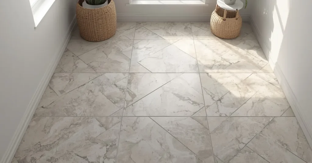 Diagonal-Laid Tile for Small Spaces