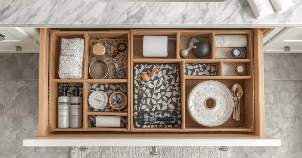 DIY Cardboard Drawer Organizers