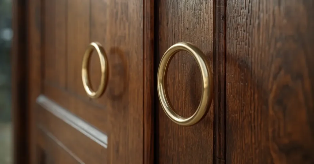 Double Doors with Oversized Round Door Handles