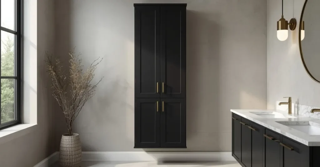 Dramatic Black Wall Cabinet
