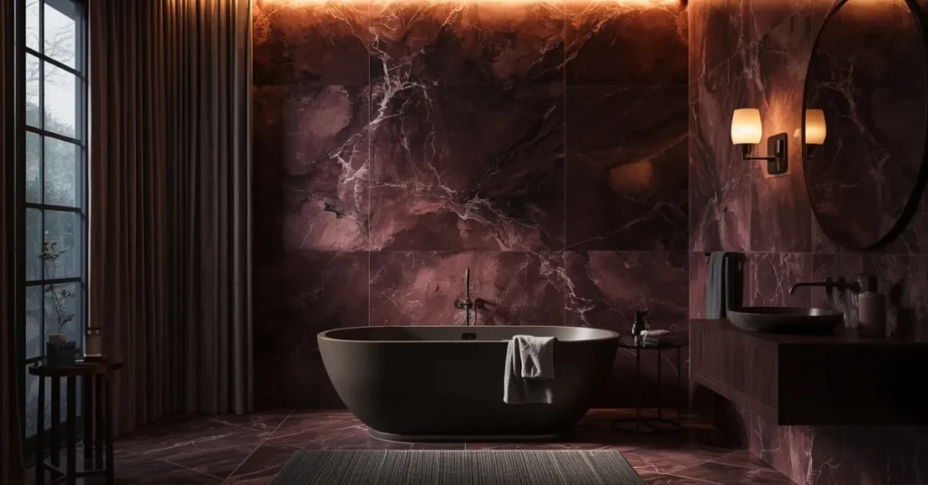 Dramatic Dark Pink Marble